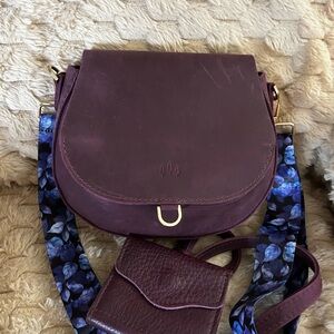 Brand New Portland Leather Monaco Larkspur Crossbody Bundle.